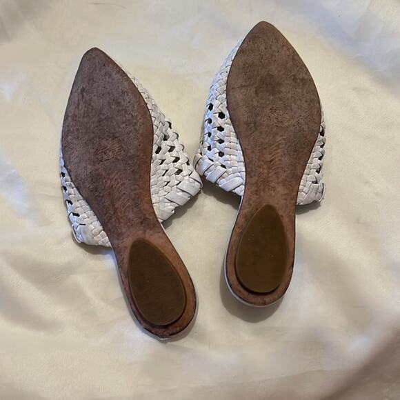 Paige Alana Woven Leather Mules - White size 7.5 - Picture 5 of 6